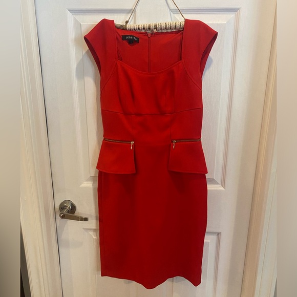 Red Peplum dress - Picture 1 of 4